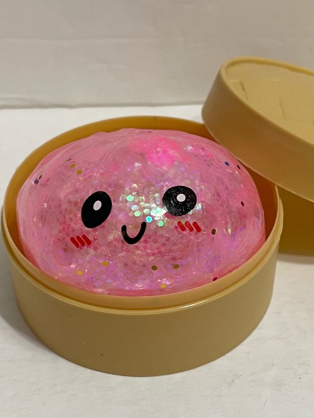 Mystery Squishy Bun Dumpling RARE GLITTER Limited Edition Stress Relief US,Pink
